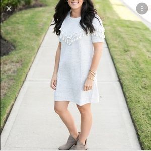 Caslon Sweatshirt Tassel Dress